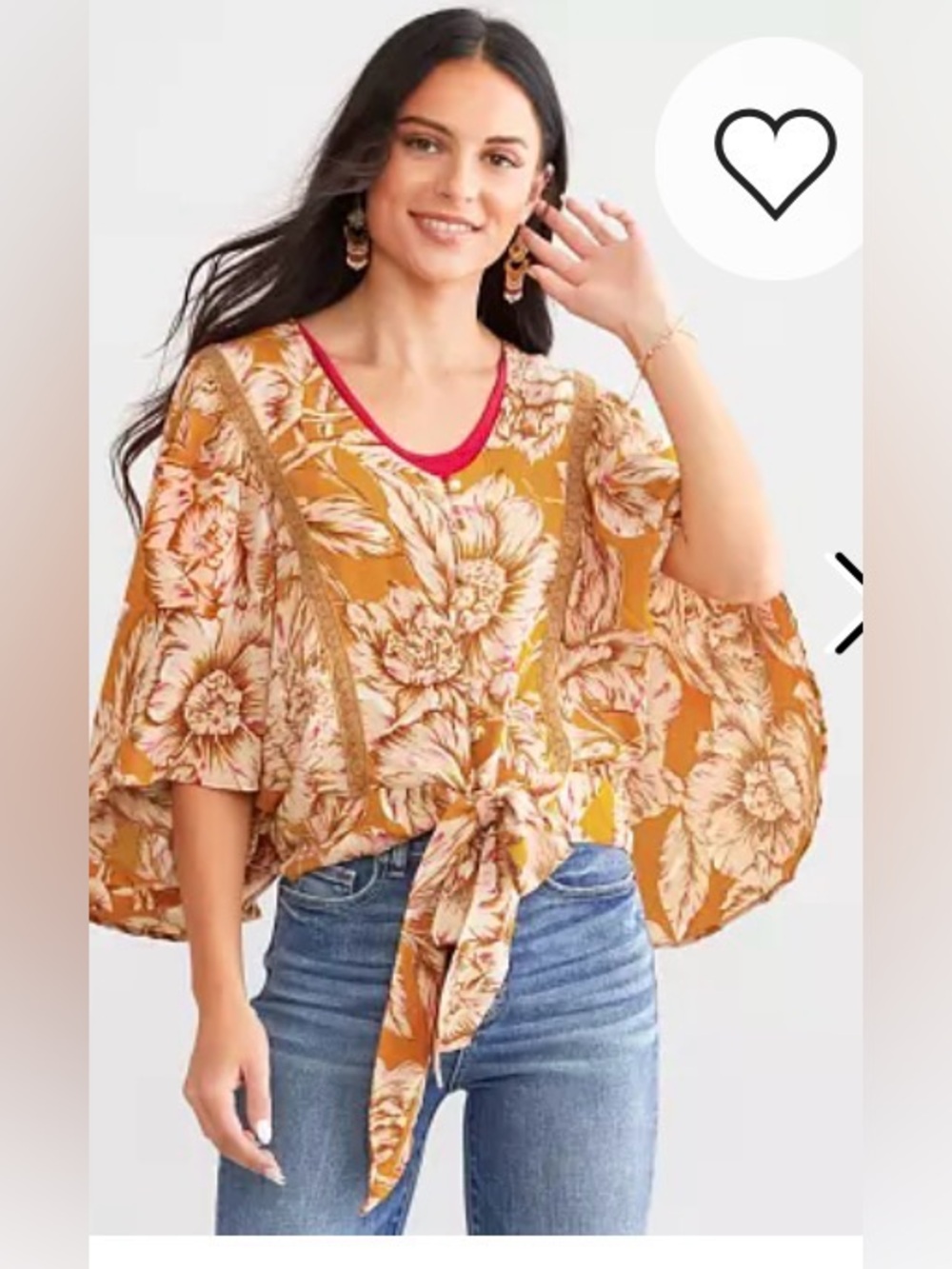 Floral Tie-Front Crop Top